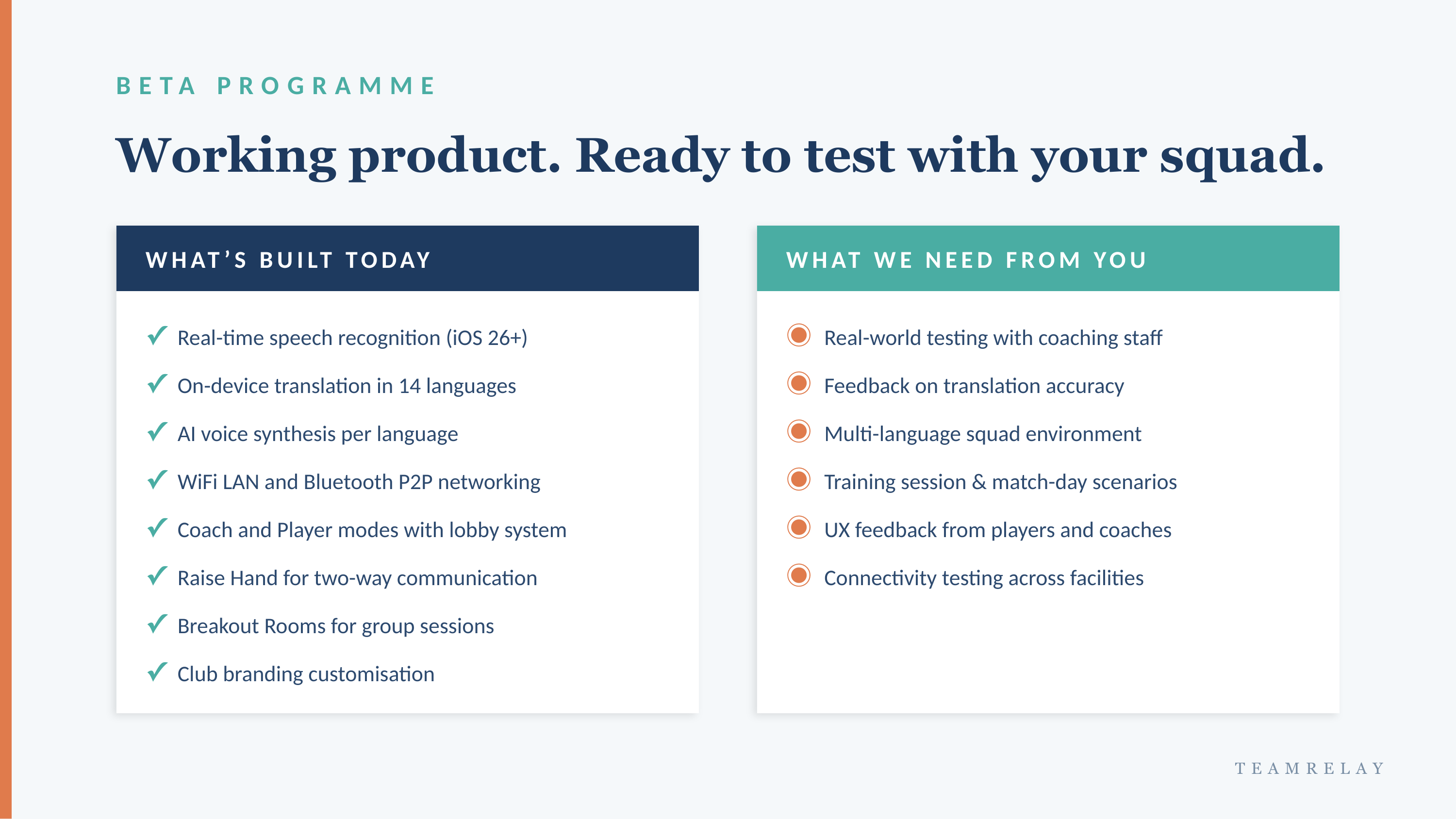 TeamRelay Beta Partnership - Slide 8